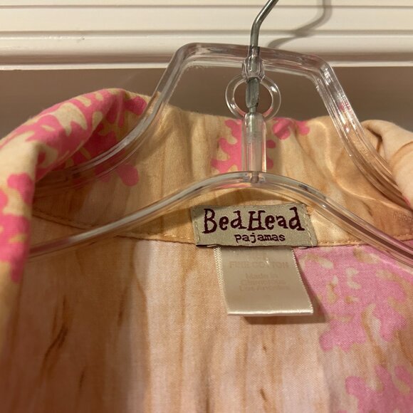 BEDHEAD Sz M Multi-Color Wood With Pink Coral Pattern Pajamas Set - Picture 5 of 9